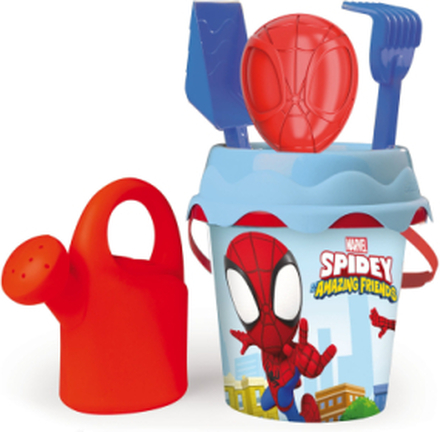 Spidey Medium Garnished Bucket Toys Outdoor Toys Sand Toys Multi/mønstret Smoby*Betinget Tilbud