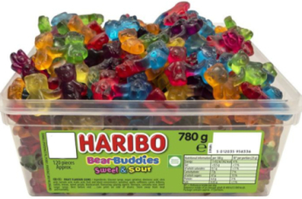 Haribo Bear Buddies Sweet & Sour - Ask med Vingummi Björnar 780 gram