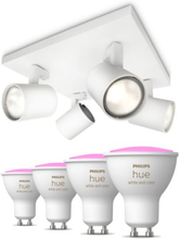 Philips Runner spotlampe, 4 spots, Hue White Color Ambiance pærer