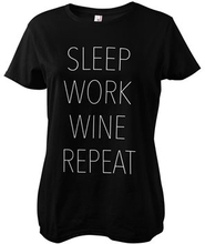 Sleep-Work-Wine Repeat Girly Tee, T-Shirt
