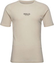 Halo Waffle Tee T-shirts Short-sleeved Beige HALO*Betinget Tilbud