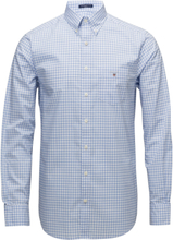 Reg Broadcloth Gingham Bd Tops Shirts Casual Blue GANT