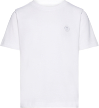 "Regular Fit Badge T-Shirt - Gots/Ve Tops T-Kortærmet Skjorte White Knowledge Cotton Apparel"