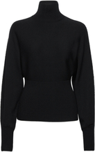"Rib Knit Dolman Waisted Sweater Tops Knitwear Turtleneck Black Calvin Klein"