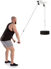 Hangman lat-drag takinstallation 2m kabel tricepsstång vit