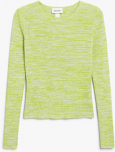 Long sleeve rib knit sweater - Green