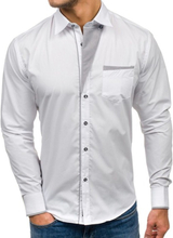 Koszula męska elegancka z długim rękawem biała Bolf 4713