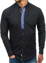 Koszula męska elegancka z długim rękawem czarna Bolf 3725