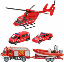 Brandweer wagens uitgebreide speelgoed set 7-delig die-cast