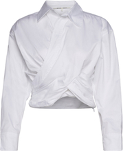 Closa Wrap Shirt Tops Shirts Long-sleeved White Second Female
