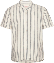 Short-Sleeved Cuban Shirt Tops Shirts Short-sleeved Navy Revolution