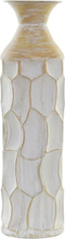 Vase DKD Home Decor Metal Brun Hvid Tropisk (14 x 14 x 51 cm)