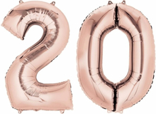 20 jaar rose gouden folie ballonnen 88 cm leeftijd/cijfer