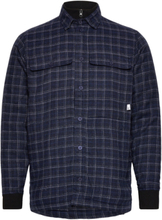 Ramon Flannel Check 07 Quilted Overshirt Tops Overshirts Navy Kronstadt