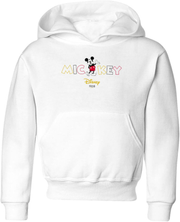 Disney Mickey Mouse Disney Wording Kids' Hoodie - White - 9-10 Years