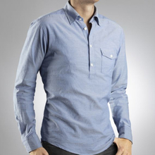 Eton Slim fit Blå popover-skjorta - flanell