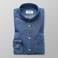 Eton Contemporary fit Blå jeansskjorta