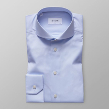 Eton Slim fit Ljusblå poplinskjorta - extreme cut away