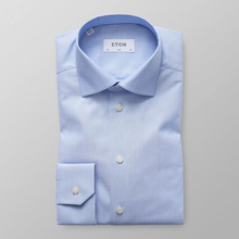 Eton Slim fit Blå mikromönstrad skjorta