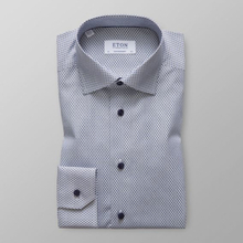 Eton Contemporary fit Blå småmönstrad skjorta