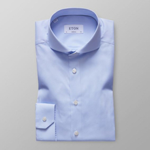 Eton Super Slim fit Ljusblå poplinskjorta - extreme cut away