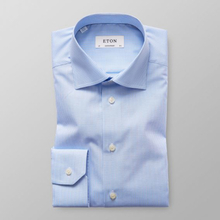 Eton Contemporary fit Ljusblårutig skjorta - poplin