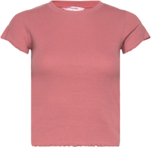 Top Ss Cotton Rib Babylock Tops T-shirts & Tops Short-sleeved Pink Hunkemöller