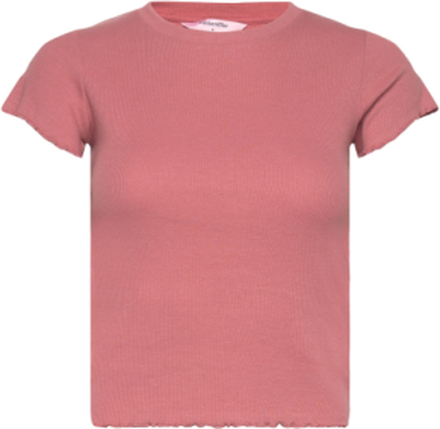 Top Ss Cotton Rib Babylock Tops T-shirts & Tops Short-sleeved Pink Hunkemöller