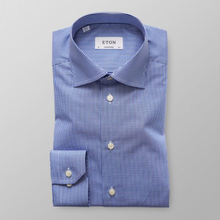 Eton Contemporary fit Blårutig skjorta - poplin