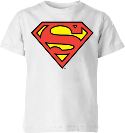 DC Originals Official Superman Shield Kids' T-Shirt - White - 5-6 Years - White