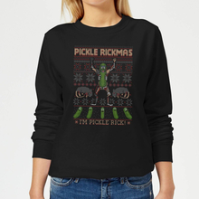 Rick and Morty Pickle Rick Women's Christmas Jumper - Black - XS