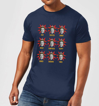 Elf Faces Men's Christmas T-Shirt - Navy - S