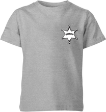 Toy Story Sheriff Woody Badge Kids' T-Shirt - Grey - 3-4 Years - Grey