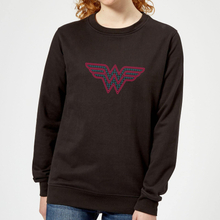 Justice League Wonder Woman Retro Grid Logo Women's Sweatshirt - Black - XS - Black