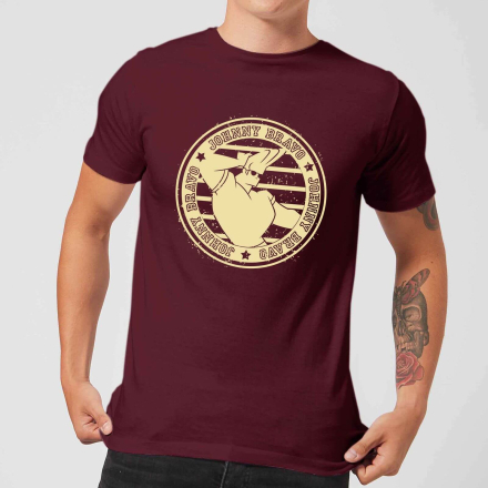 Johnny Bravo Sports Badge Men's T-Shirt - Burgundy - XS