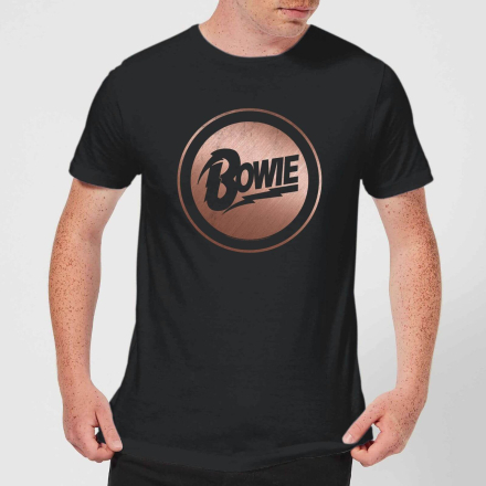 David Bowie Rose Gold Badge Men's T-Shirt - Black - XXL