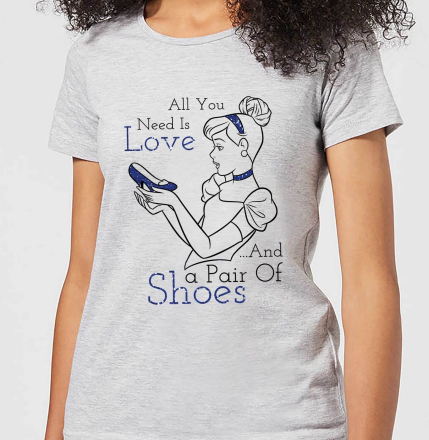 Disney Princess Cinderella All You Need Is Love Women's T-Shirt - Grey - XL