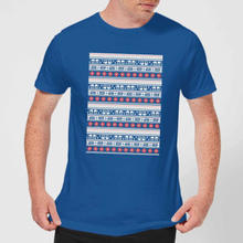 Star Wars AT-AT Pattern Men's Christmas T-Shirt - Royal Blue - S - royal blue