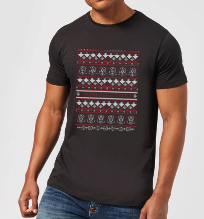 Star Wars On The Naughty List Pattern Men's Christmas T-Shirt - Black - L - Black