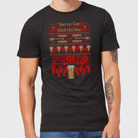 Shaun Of The Dead You've Got Red On You Christmas Men's T-Shirt - Black - XL