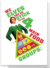 Elf We Elves Try To Stick To The 4 Main Food Groups Greetings Card - Standard Card