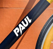Sticker voor fiets moderne lettertype naam