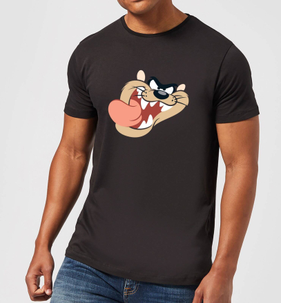 Looney Tunes Tasmanian Devil Face Men's T-Shirt - Black - XXL