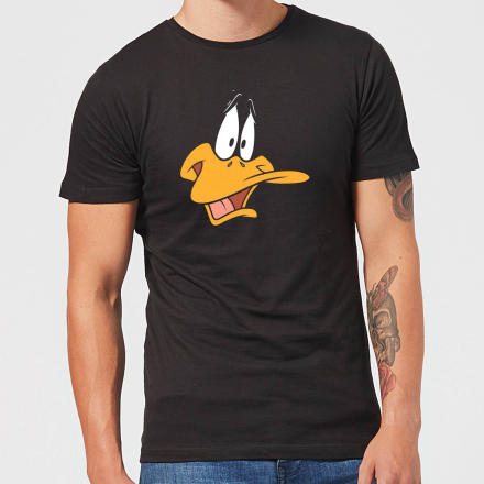Looney Tunes Daffy Duck Face Men's T-Shirt - Black - XL