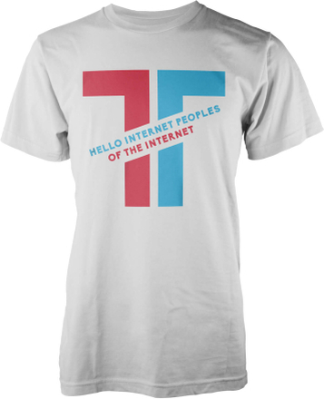 Taurtis Diagonal Hello Internet Peoples Men's T-Shirt - L - White