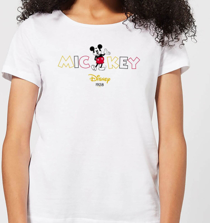 Disney Mickey Mouse Disney Wording Women's T-Shirt - White - L