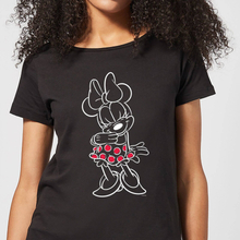 Disney Mini Mouse Line Art Women's T-Shirt - Black - S - Black