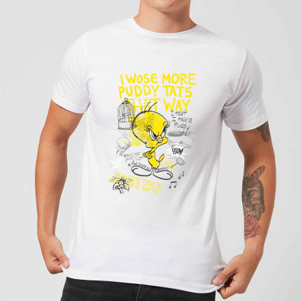 Looney Tunes Tweety Pie More Puddy Tats Men's T-Shirt - White - XXL - White