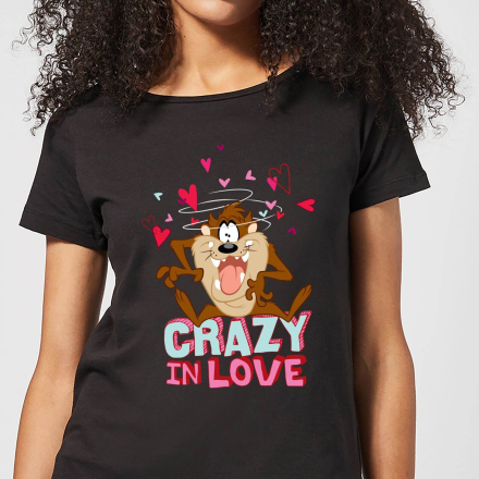 Looney Tunes Crazy In Love Taz Women's T-Shirt - Black - L - Black