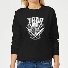 Marvel Thor Ragnarok Thor Hammer Logo Women's Sweatshirt - Black - S